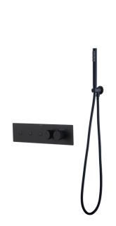 Встраиваемый смеситель для душа Boheme Fusion  Termo 131-SYS-B с термостатом чёрный